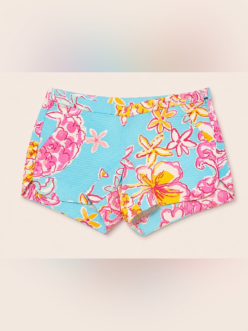 Lilly Pulitzer Blue Floral Print Women's Shorts
